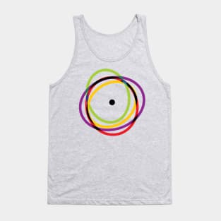 Rainbow Colorful Elastic Rings in Atom Shaped Form Tank Top